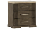 Sariel 3-Drawer Stone Top Nightstand